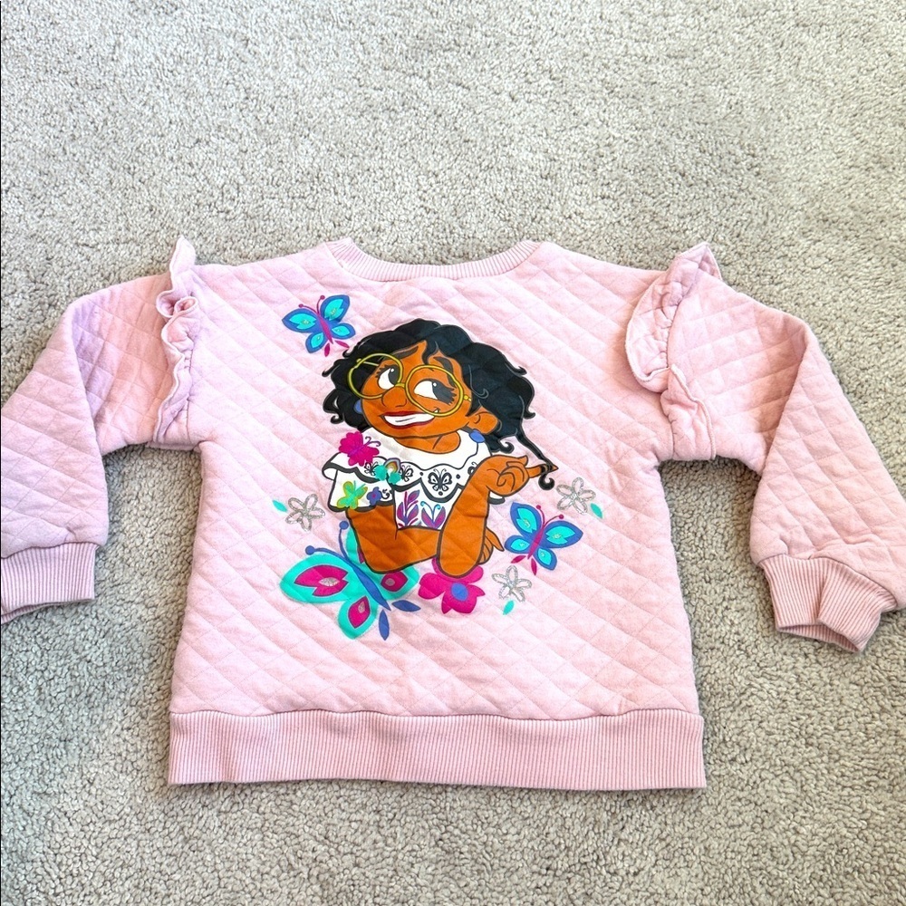 Disney Pink Quilted Kids Encanto Sweatshirt Size 4T